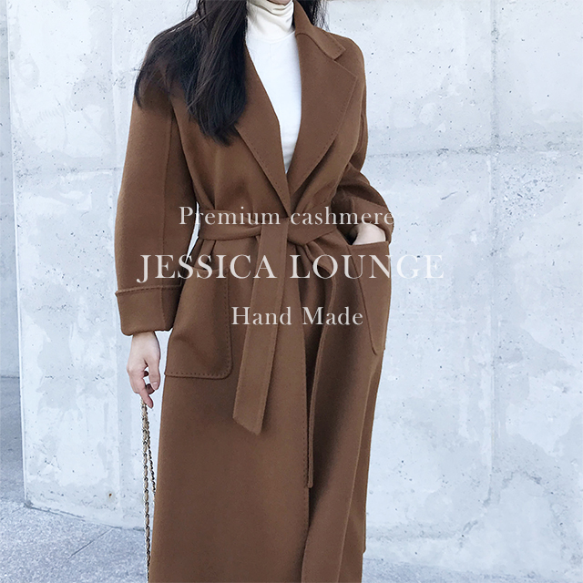 핸드메이드 겨울 캐시미어 롱 코트