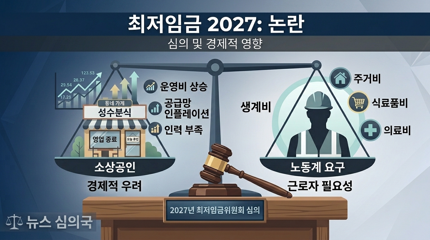 최저임금 ‘1만 1천원’ 시대 열릴까? 2027년도 최저임금 막판 심의, 소상공인 vs 노동계 정면충돌