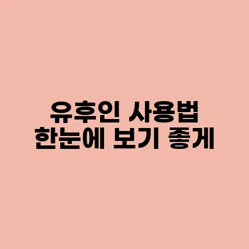 유후인 사용법 한눈에 보기 좋게