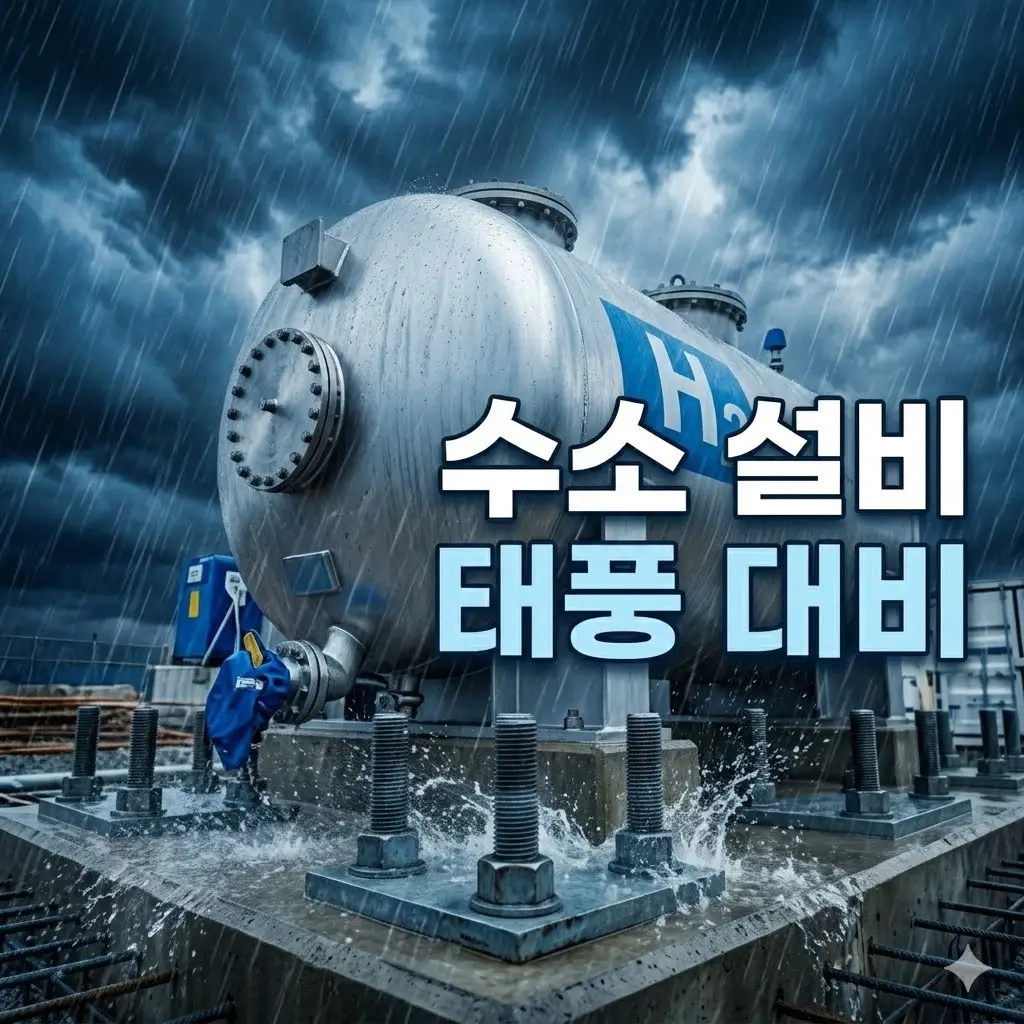 태풍 영향권 공사 현장에서 수소 저장 설비 고정 방식의 중요성