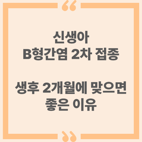 신생아 B형간염 2차 접종, 생후 2개월에 맞으면 좋은 이유