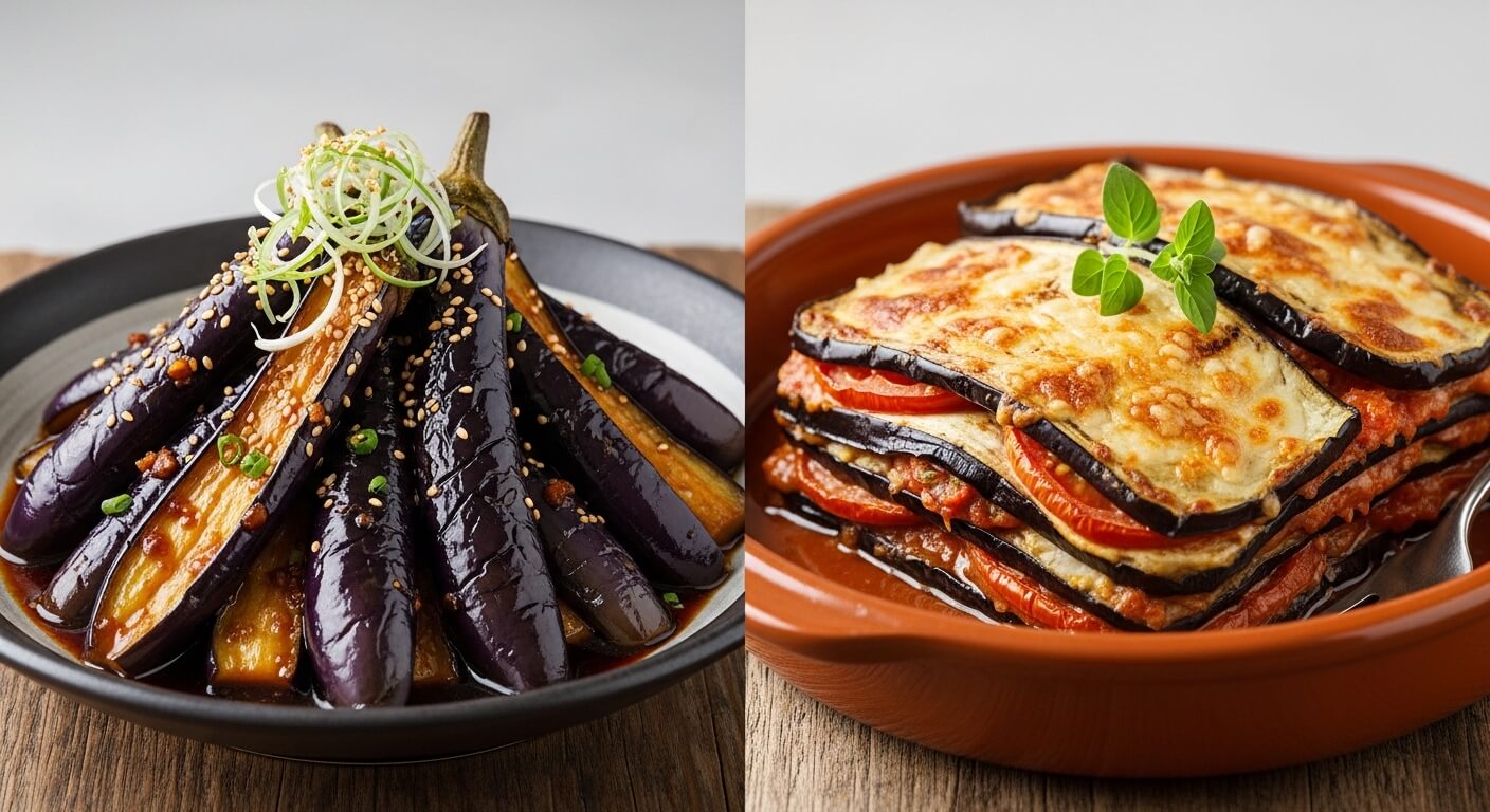 조리법 비교로 본 가지의 역할 차이