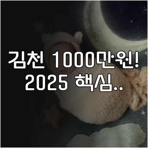 김천시 거주 요건 2025 출산장려금..
