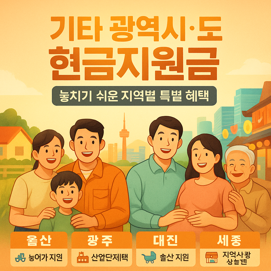 [5편] 기타 광역시&middot;도 현금지원금 완벽 가이드 - 놓치기 쉬운 지역별 특별 혜택