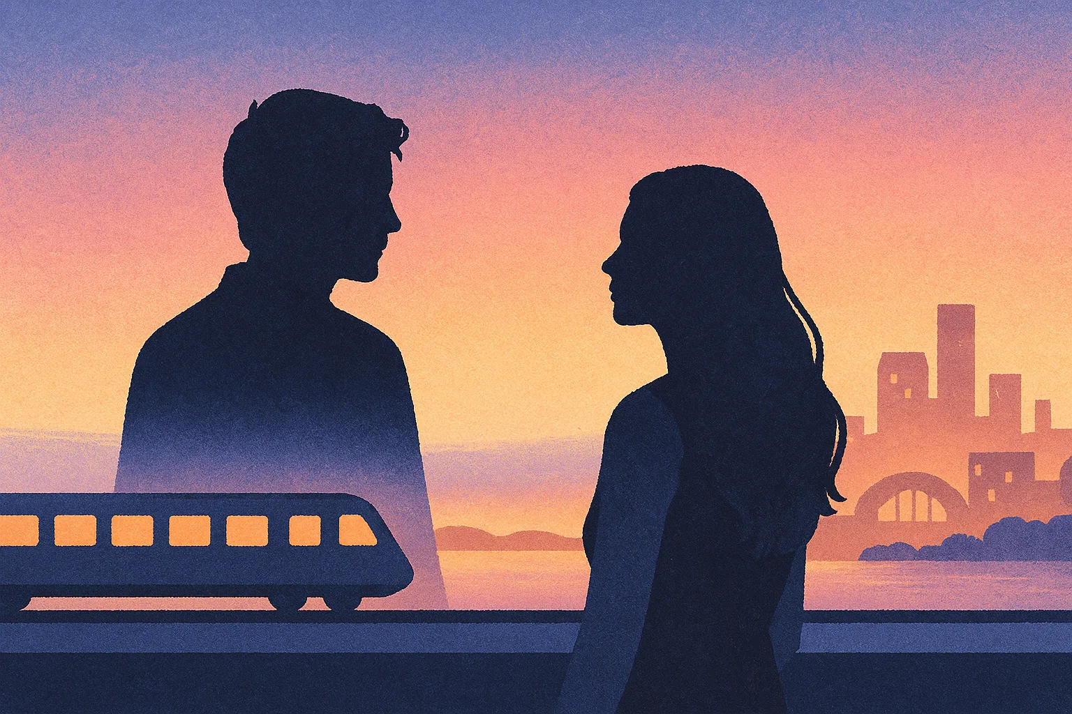 영화 비포 선라이즈 일러스트 이미지