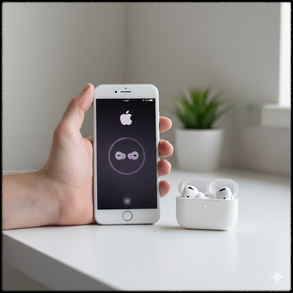 스마트폰과 무선 이어폰 블루투스 연결이 되지 않는 모습