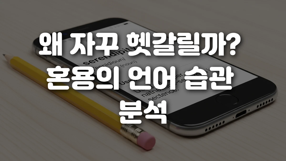 왜 자꾸 헷갈릴까 혼용의 언어 습관 분석