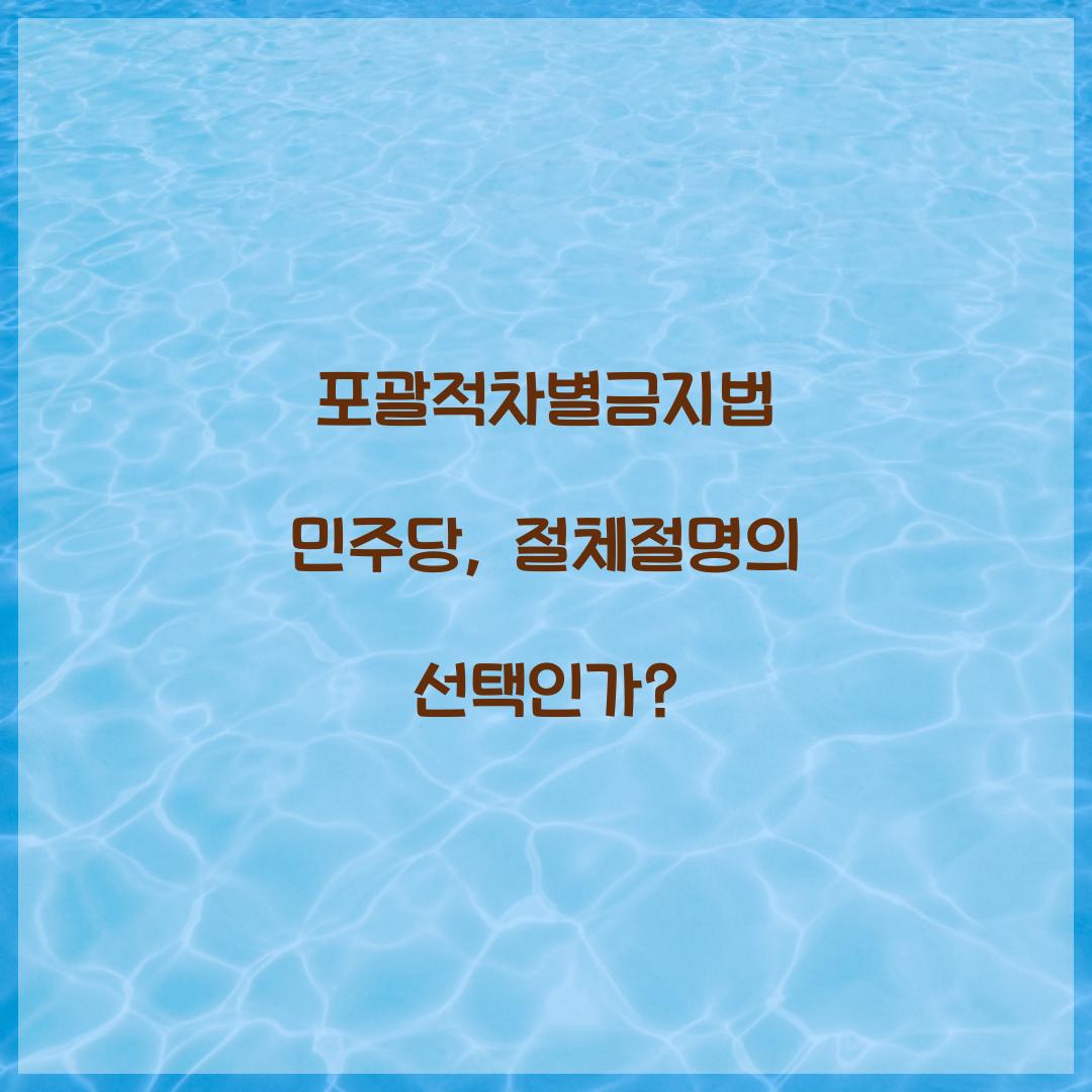 포괄적차별금지법 민주당