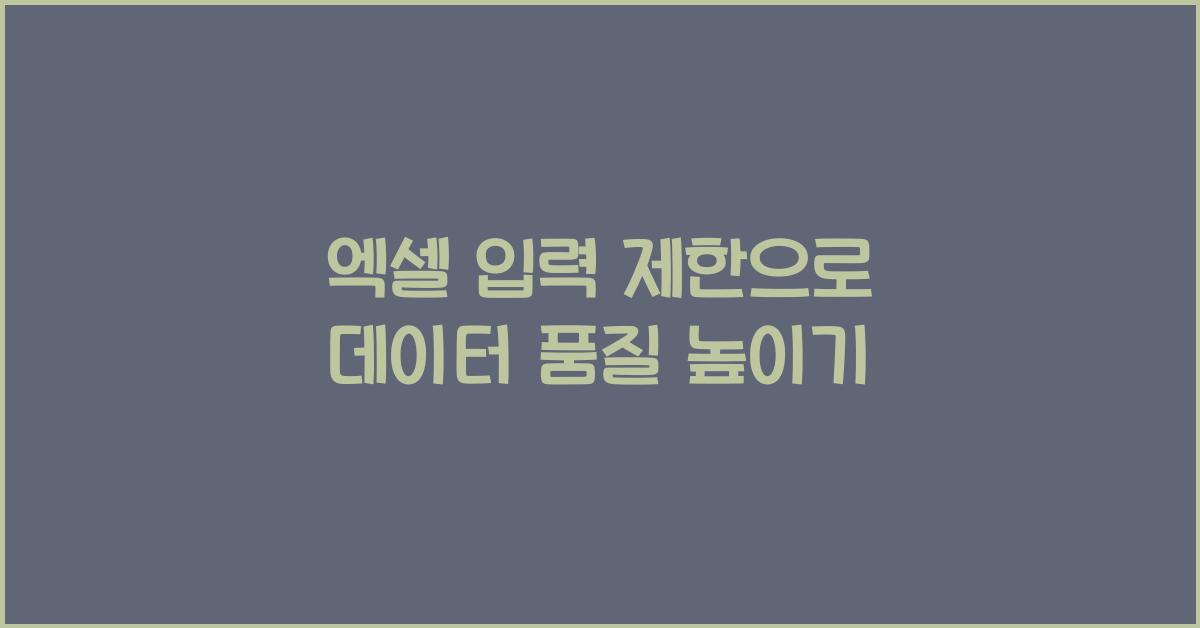 엑셀 입력 제한