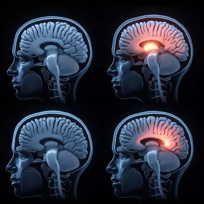 파킨슨병 환자의 뇌 구조 이미지
