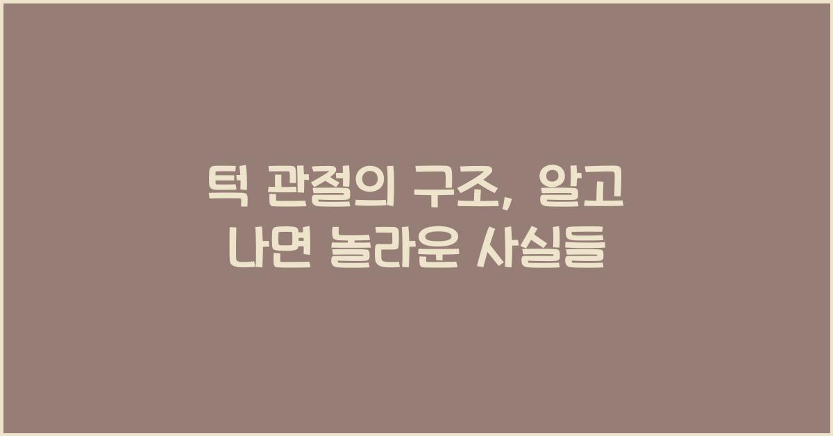 턱 관절의 구조