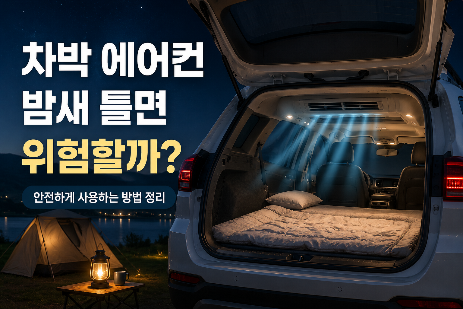 차박 에어컨 밤새 틀면 위험할까를 나타내는 인포그래픽