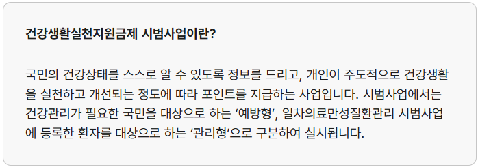 건강생활실천지원금제 시범사업이란?
