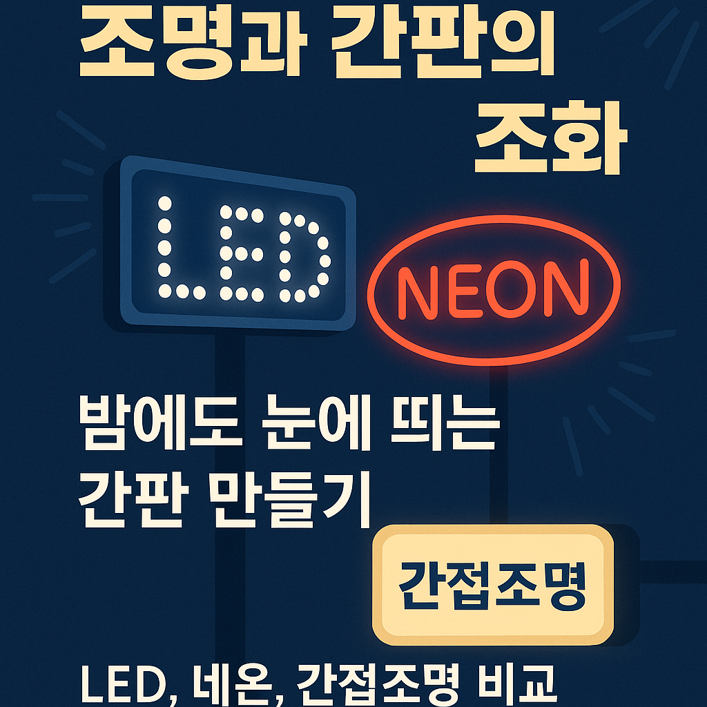 조명과 간판의 조화(밤에도 눈에 띄는 간판 만들기 / LED, 네온, 간접조명 비교)
