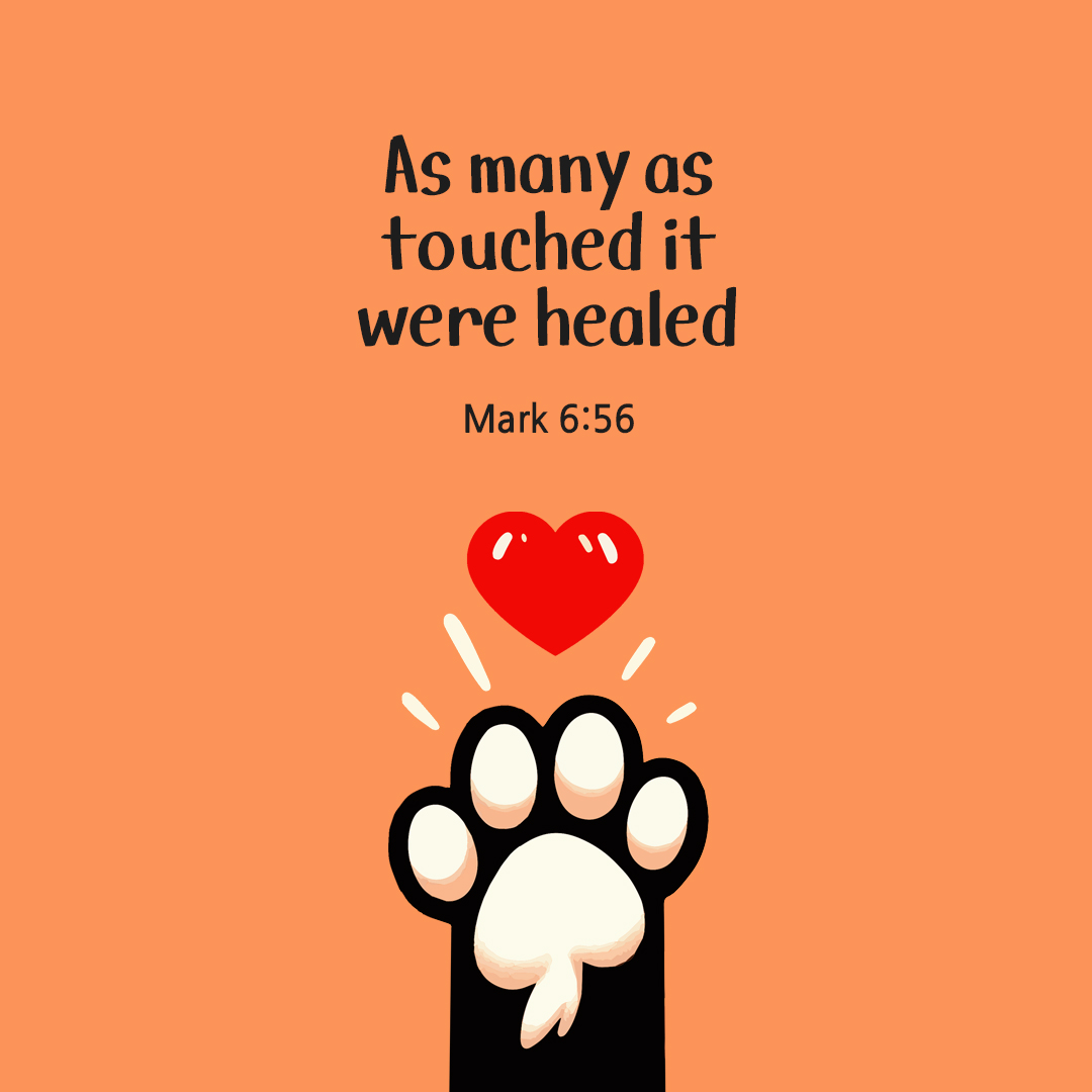 As many as touched it were healed. (Mark 6:56) by pieonane Daily Bible quote image