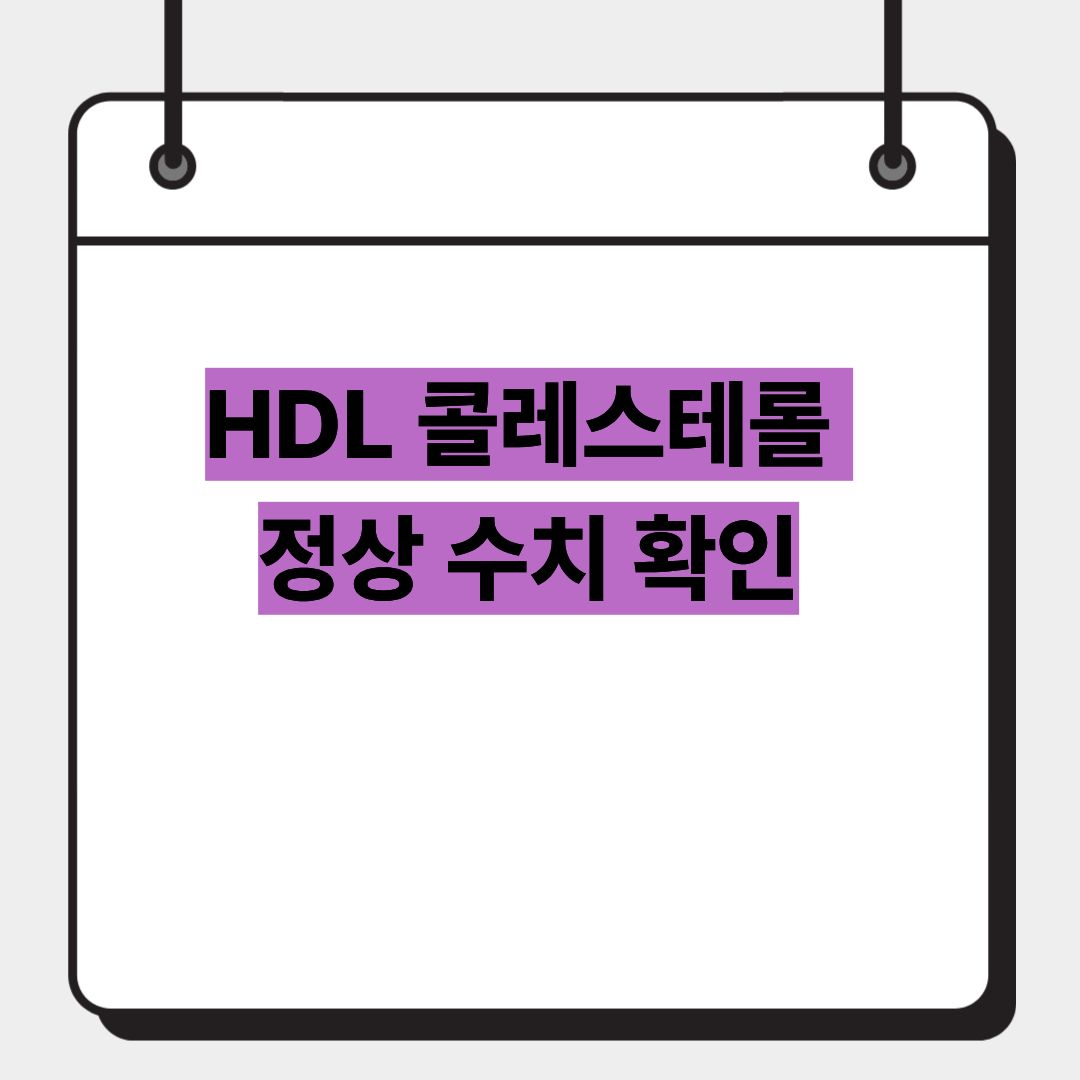 HDL 콜레스테롤 정상 수치 확인 1