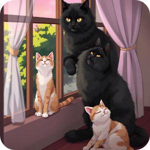 고양이가 창문가에 앉아있는 이미지