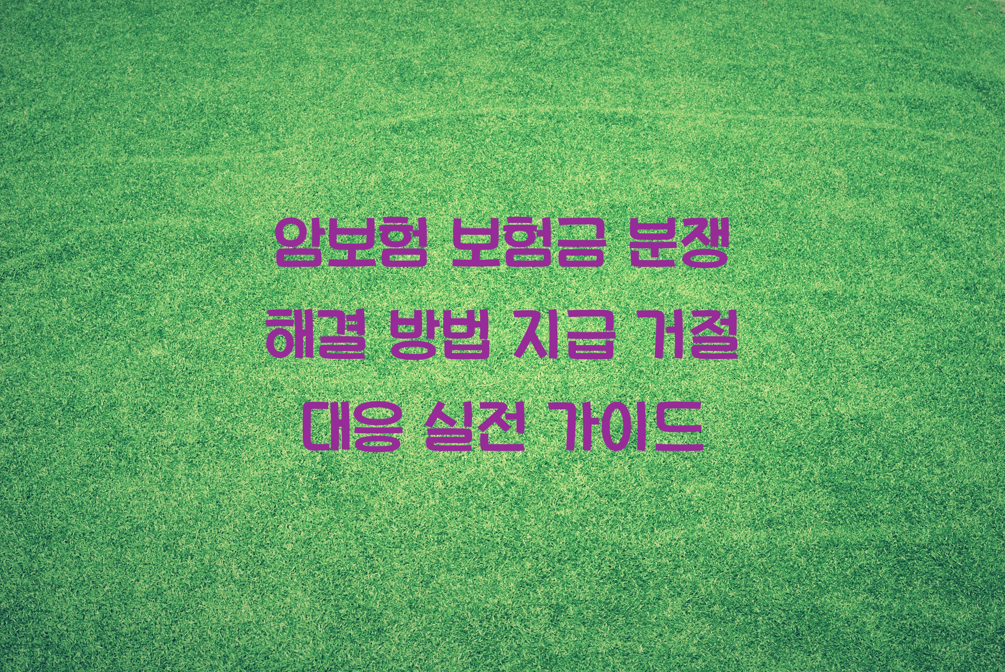 암보험 보험금 분쟁 해결 방법