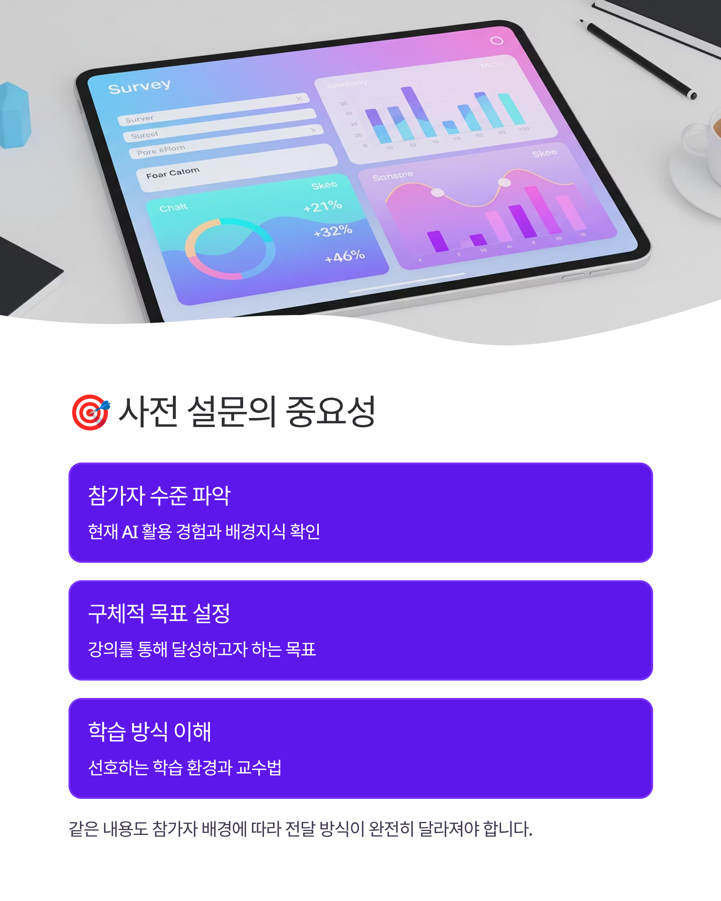 AI ๊ฐ์ฌ๋ฅผ ์ํ ์ฌ์ ์ค๋ฌธ ์ค๊ณ ๊ฐ์ด๋