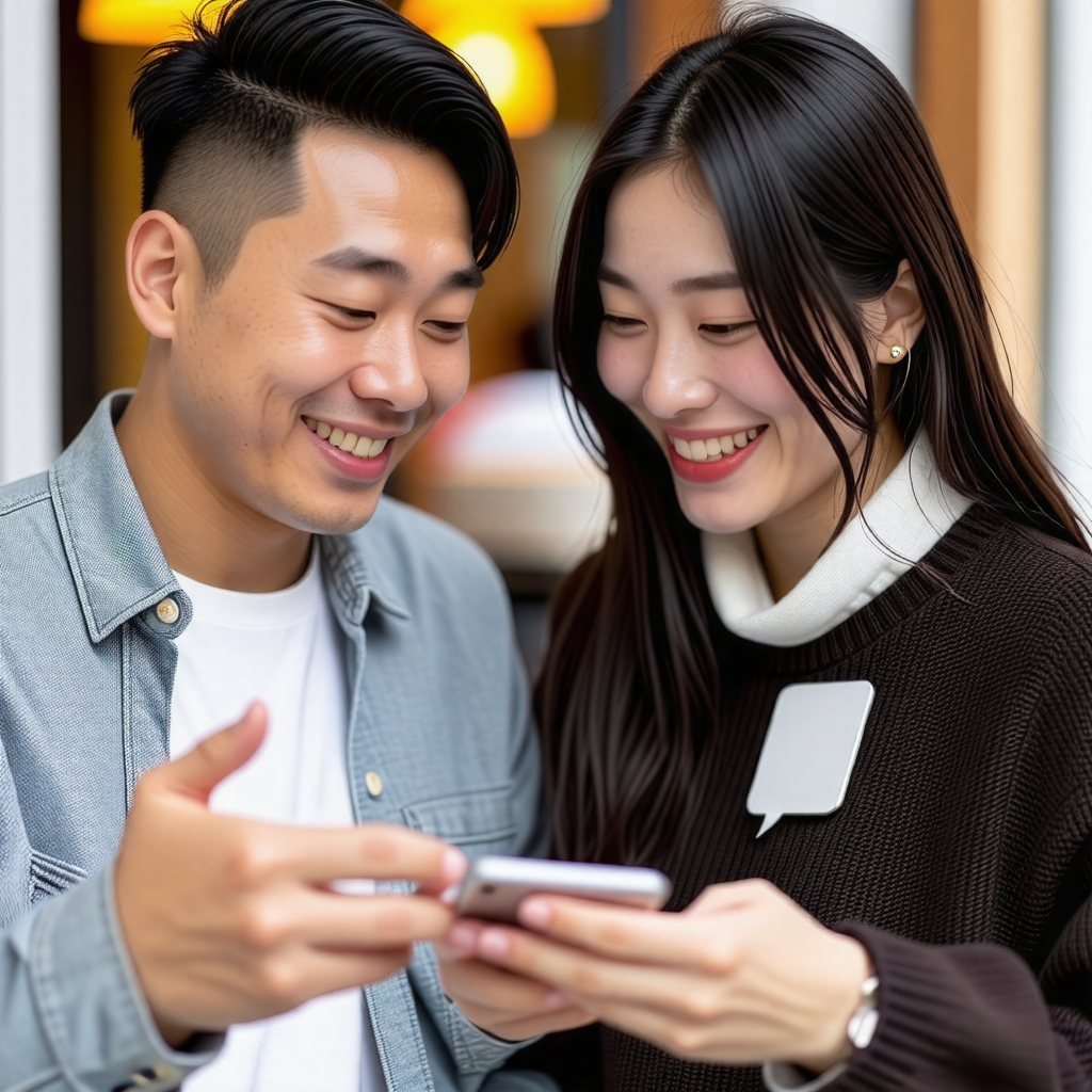 AI 번역기로 대화하는 모습