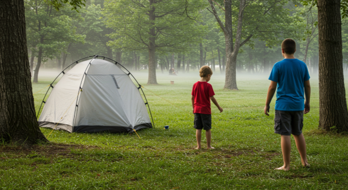 여름 캠프의 아침