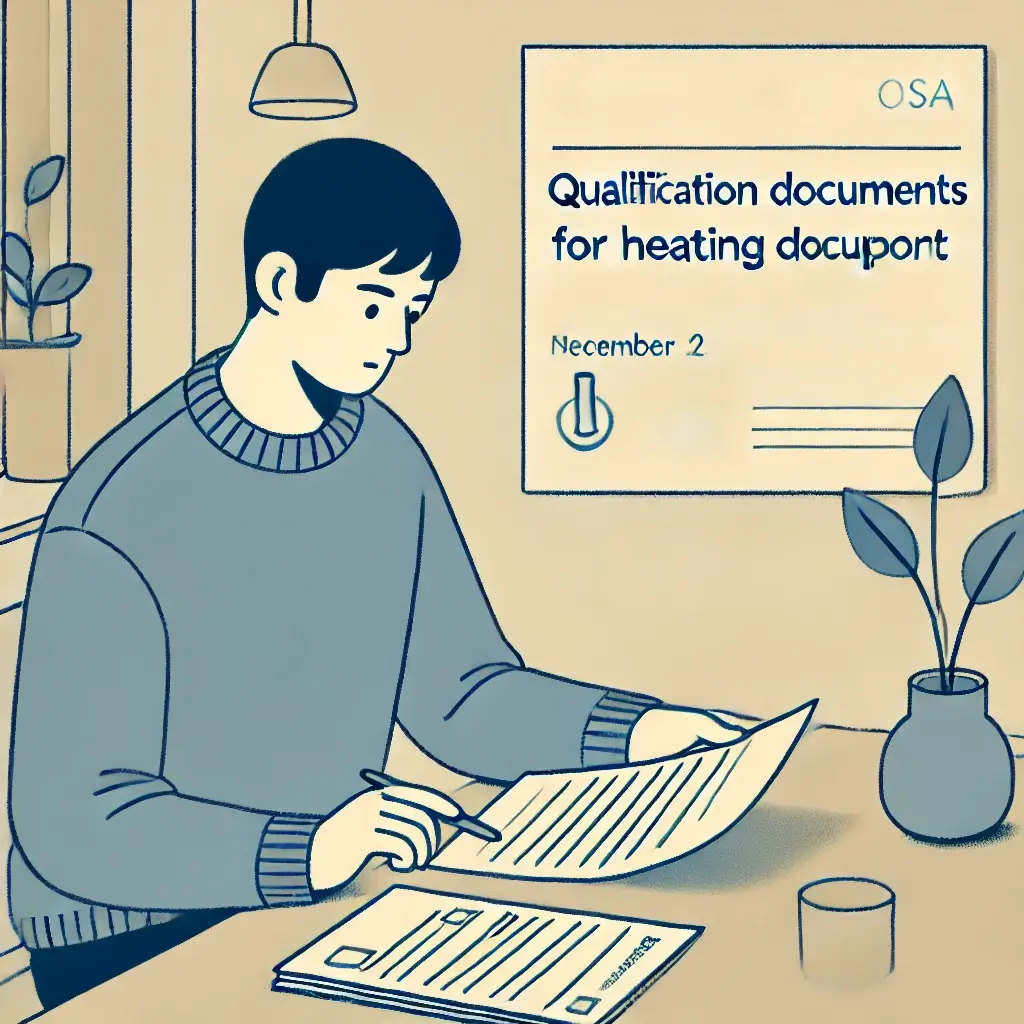 난방비 지원 자격 서류를 확인하는 모습