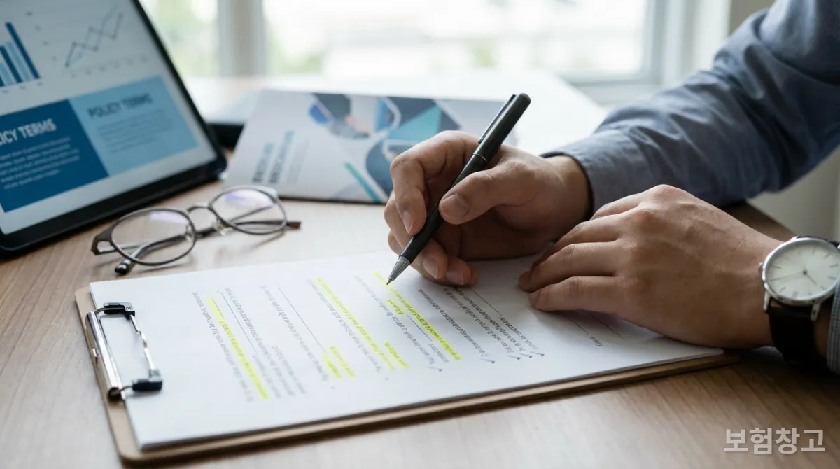 간병보험 가입 전 체크리스트를 꼼꼼히 확인하는 모습