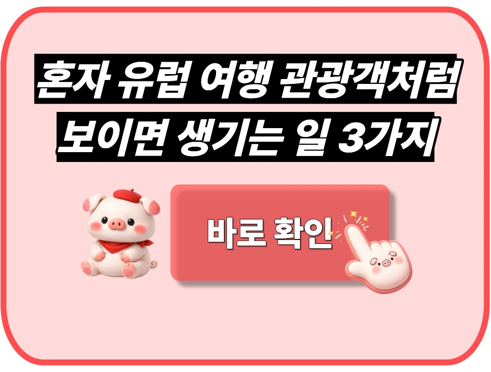 혼자 유럽 여행 관광객처럼 보이면 생기는 일 3가지