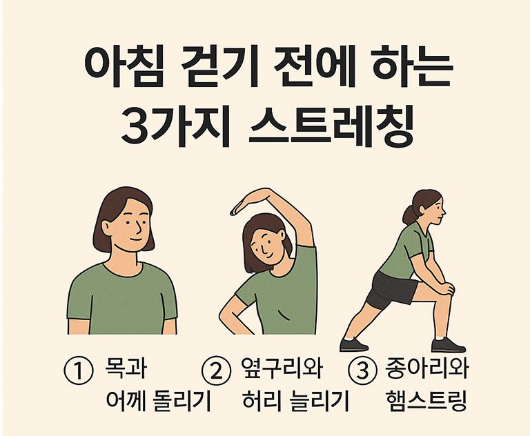 아침 걷기 전에 딱 5분! 굳은 몸을 부드럽게 풀어주는 준비 운동