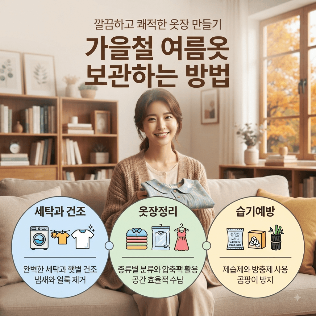 가을철 여름옷 보관하는 방법(세탁과 건조, 옷장정리, 습기예방)