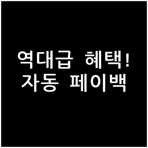 경기지역화폐 통큰세일 자동 페이백 혜..