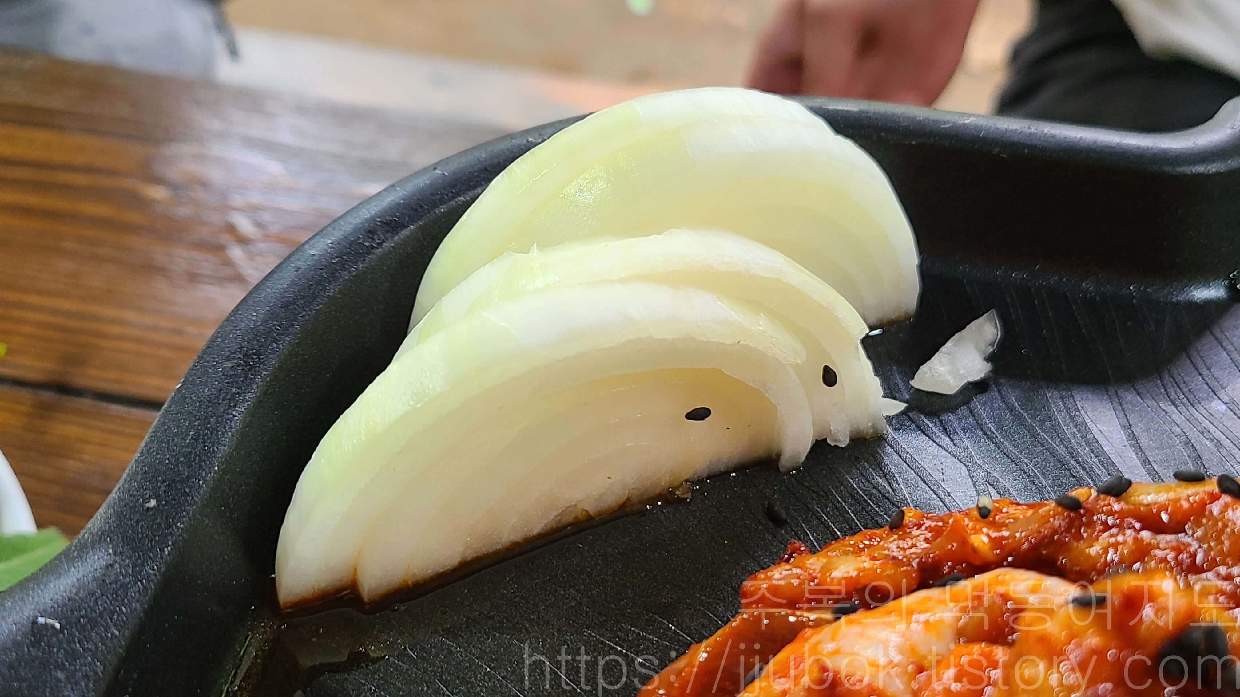 푸른농원-오리주물럭-양파