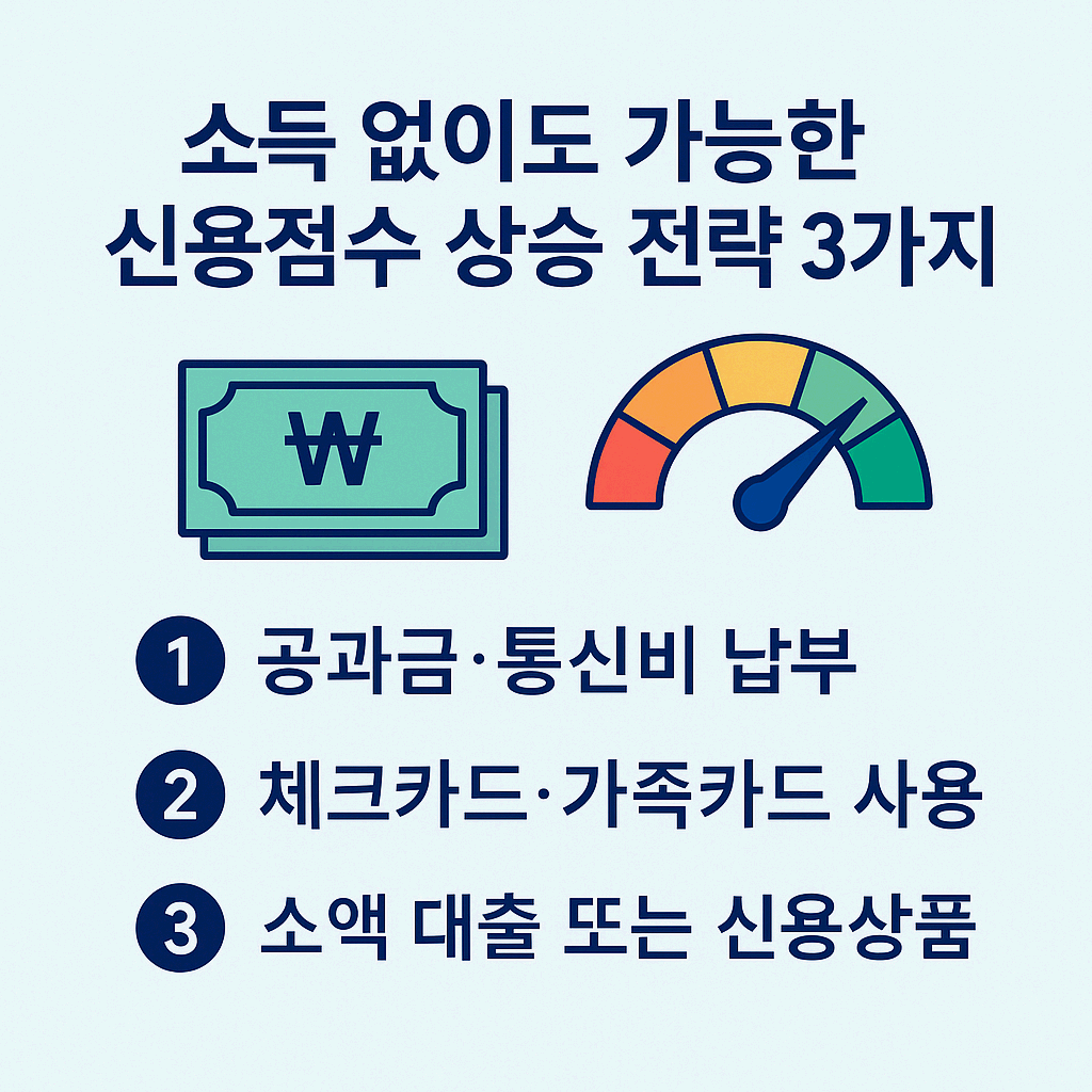 소득 없이도 가능한 신용점수 상승 전략 3가지