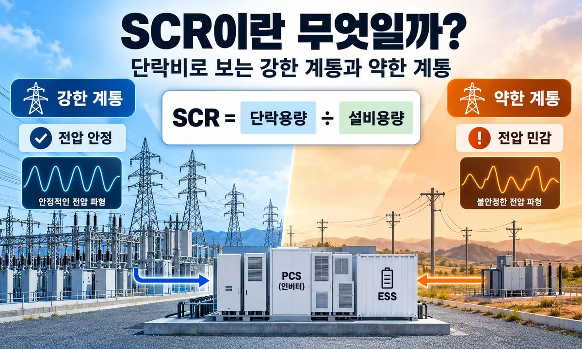 SCR 단락비로 비교한 강한 계통과 약한 계통