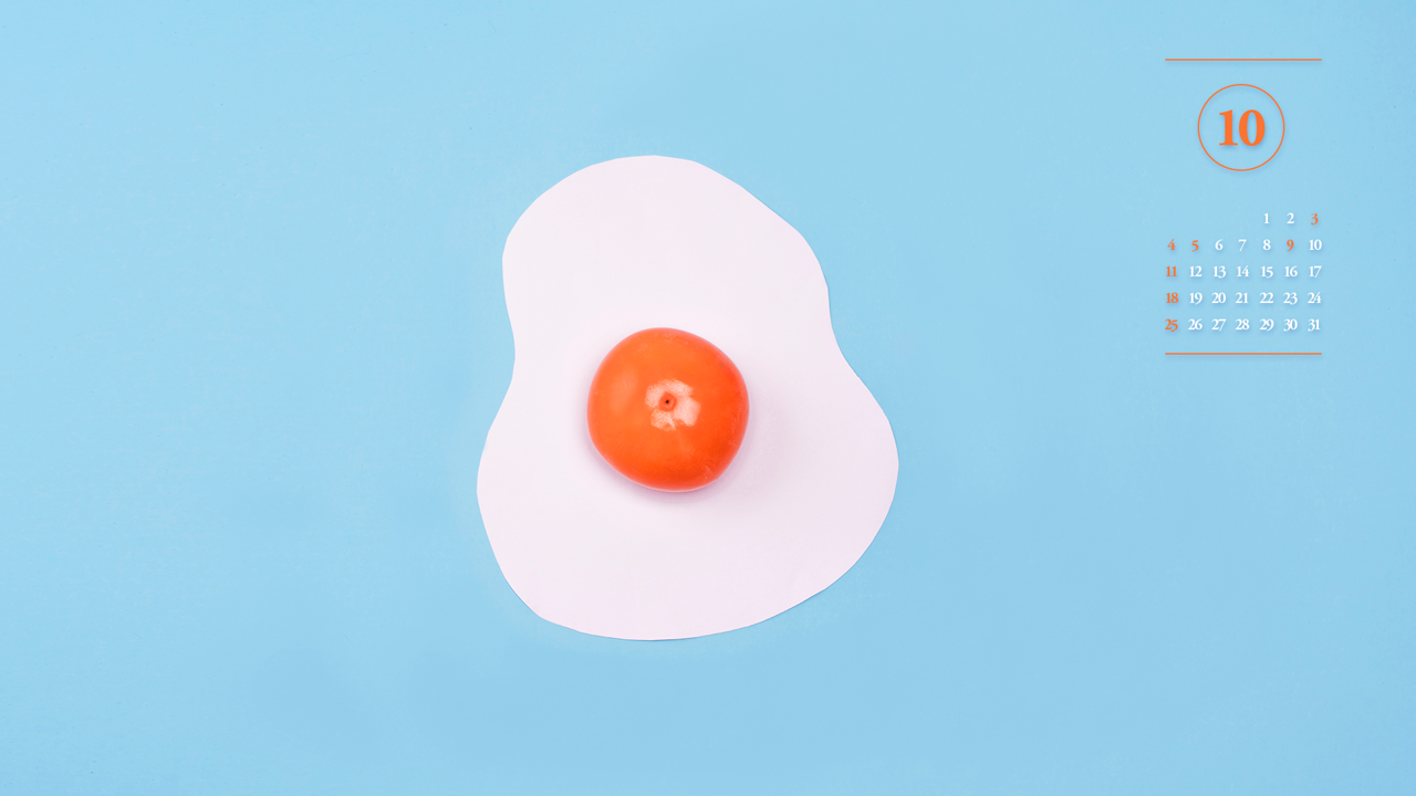 04 홍시 A - 2026년10월 달력배경화면