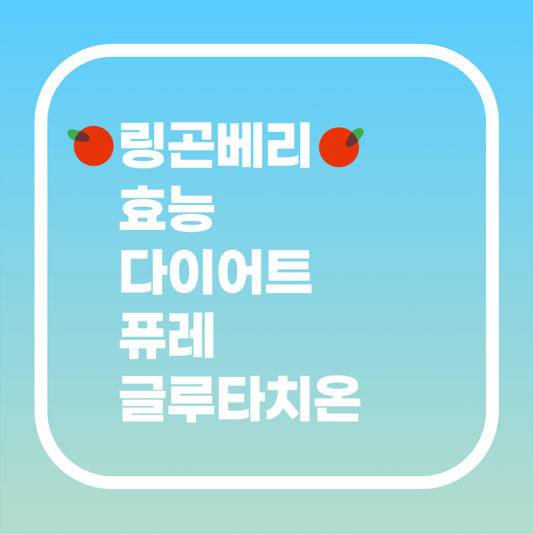 링곤베리, 링곤베리 효능 다이어트 링곤베리 퓨레 글루타치온