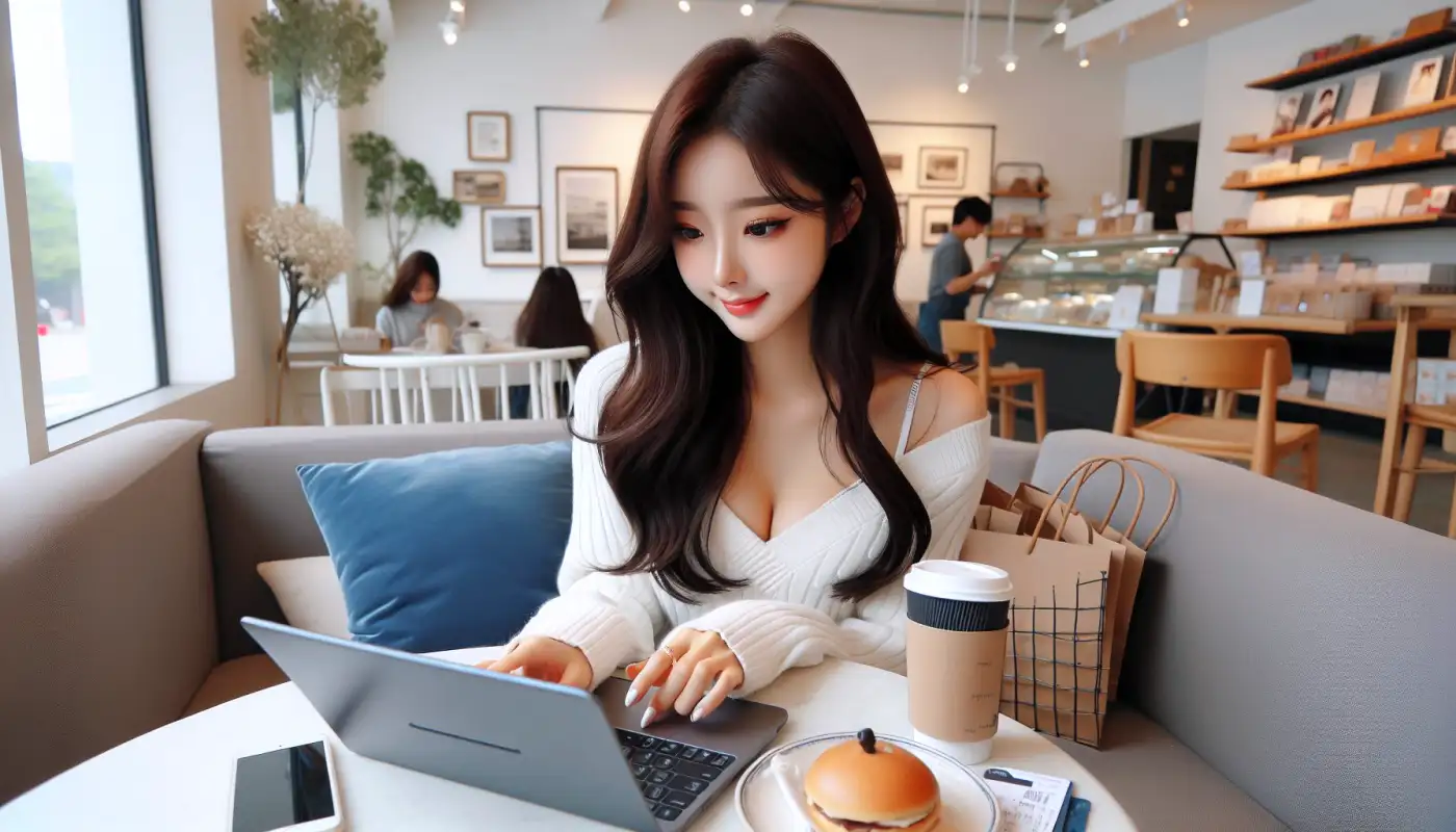 타오바오-직배-배대지-이용해서-쇼핑하는-여성의-모습