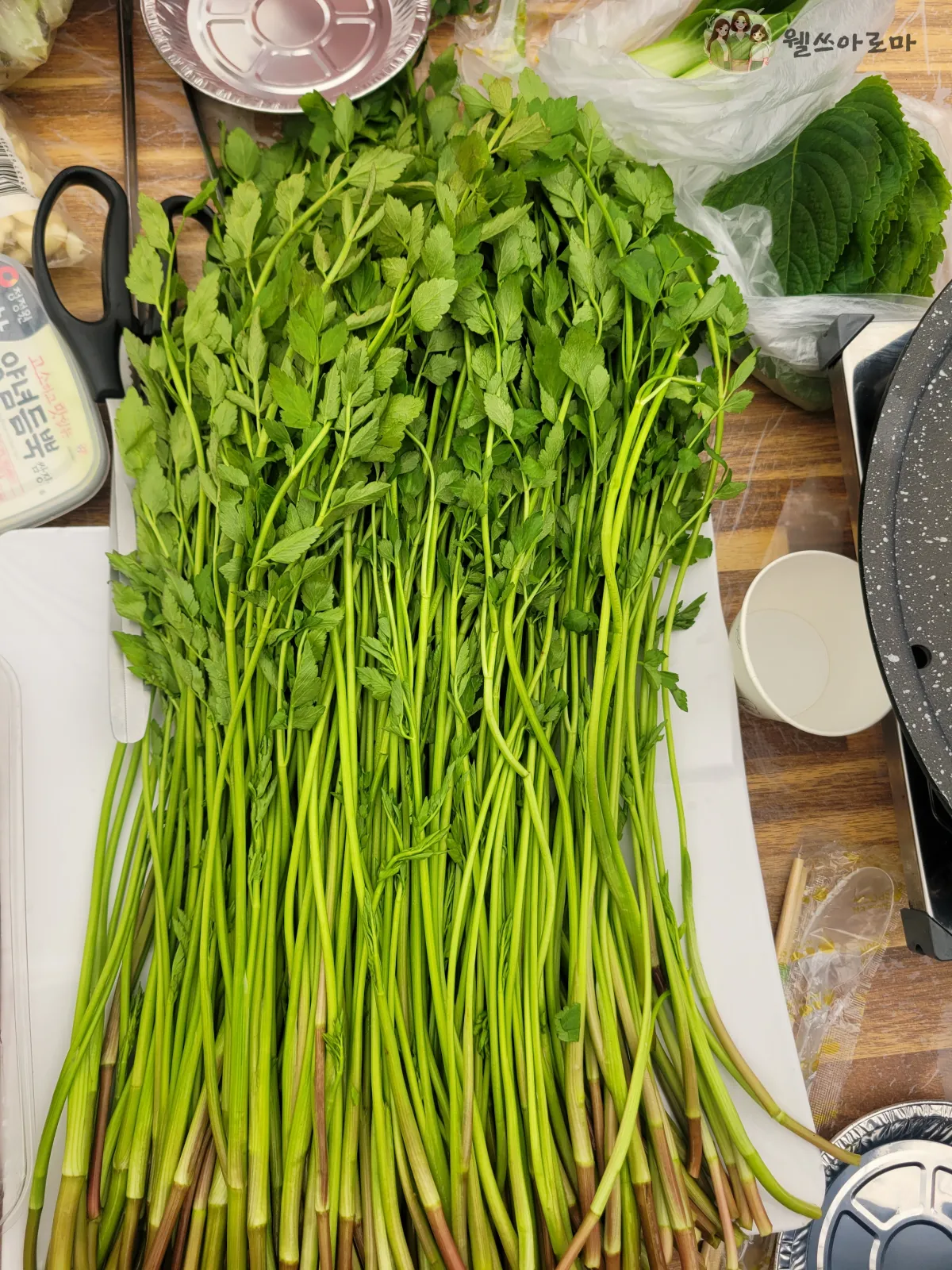 미나리삽겹살-3번집-미나리한접시