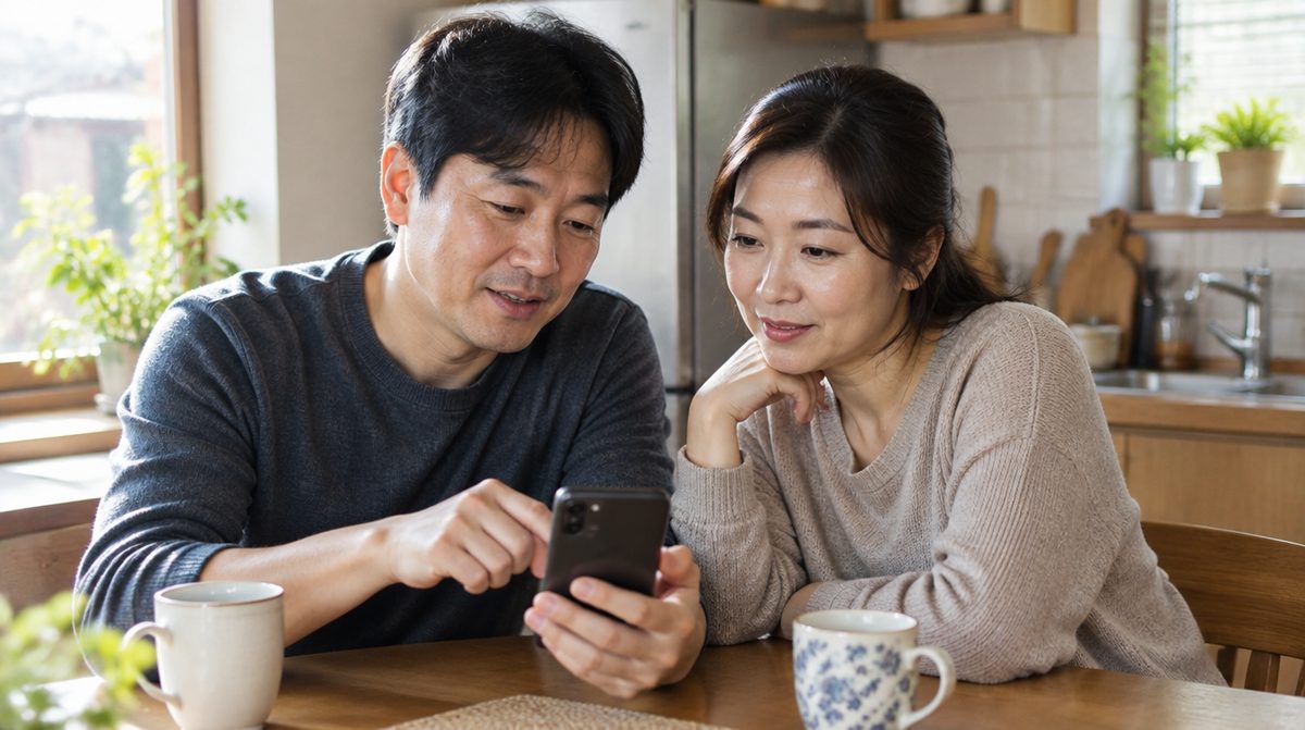한파특보 날 외출 여부를 의논하는 부부