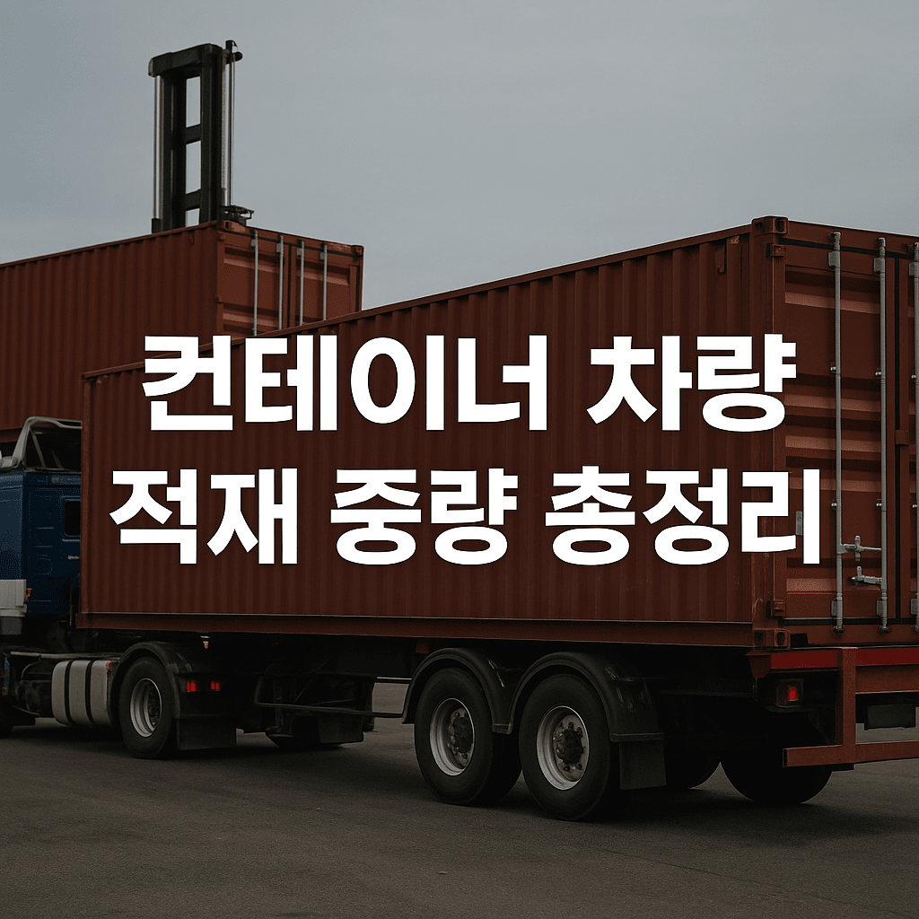 국내 컨테이너 차량 허용 적재 중량 기준 총정리 (2025년 최신)