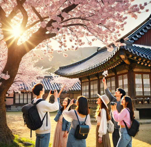 요즘 뜨는 국대 여행 코스 봄 여행중인 단체 사진
