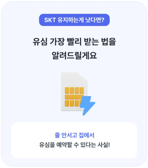 SKT유지시 유심만 교체 서비스