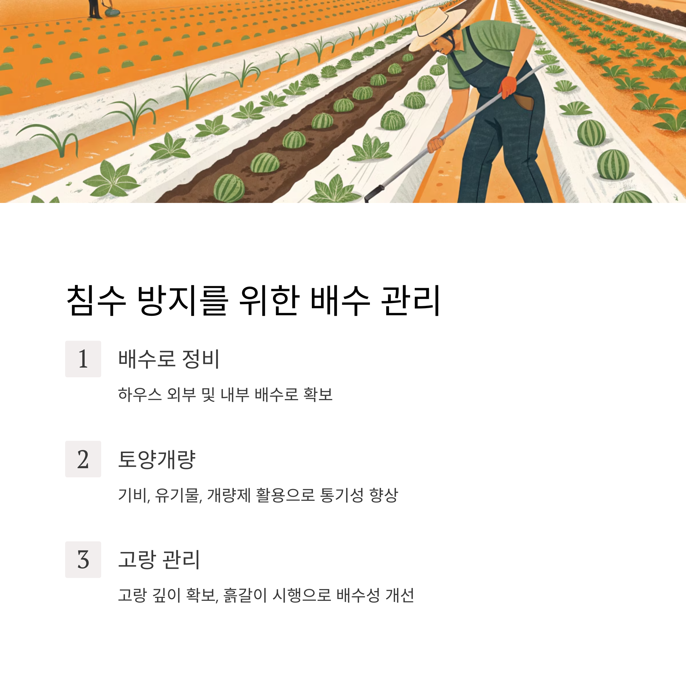 침수 방지를 위한 배수 관리