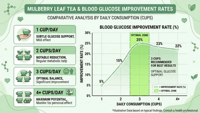 뽕잎차 하루 섭취 횟수별 혈당 개선 효과 비교