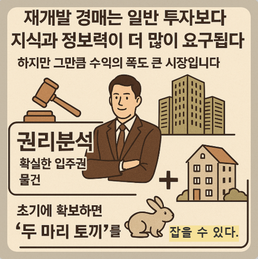 재개발 경매는 입주권과 수익을 얻을 수 있다 라는 관련 이미지