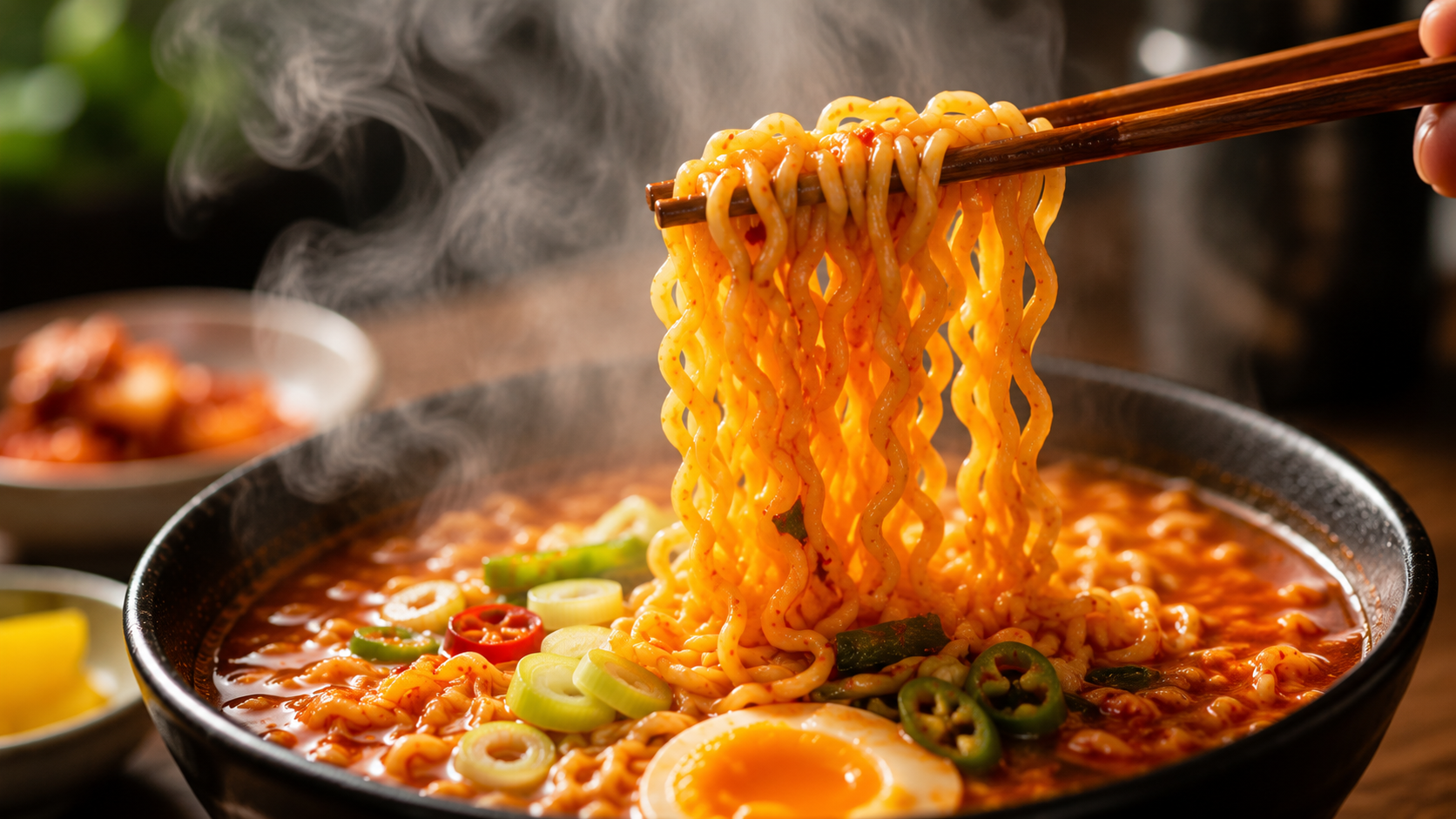 완성된 라면