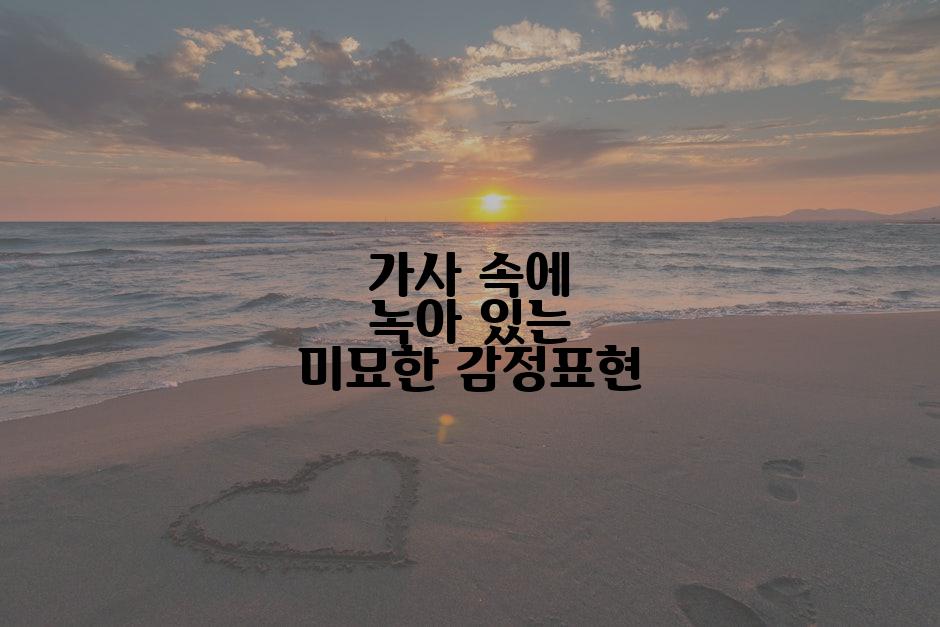 가사 속에 녹아 있는 미묘한 감정표현