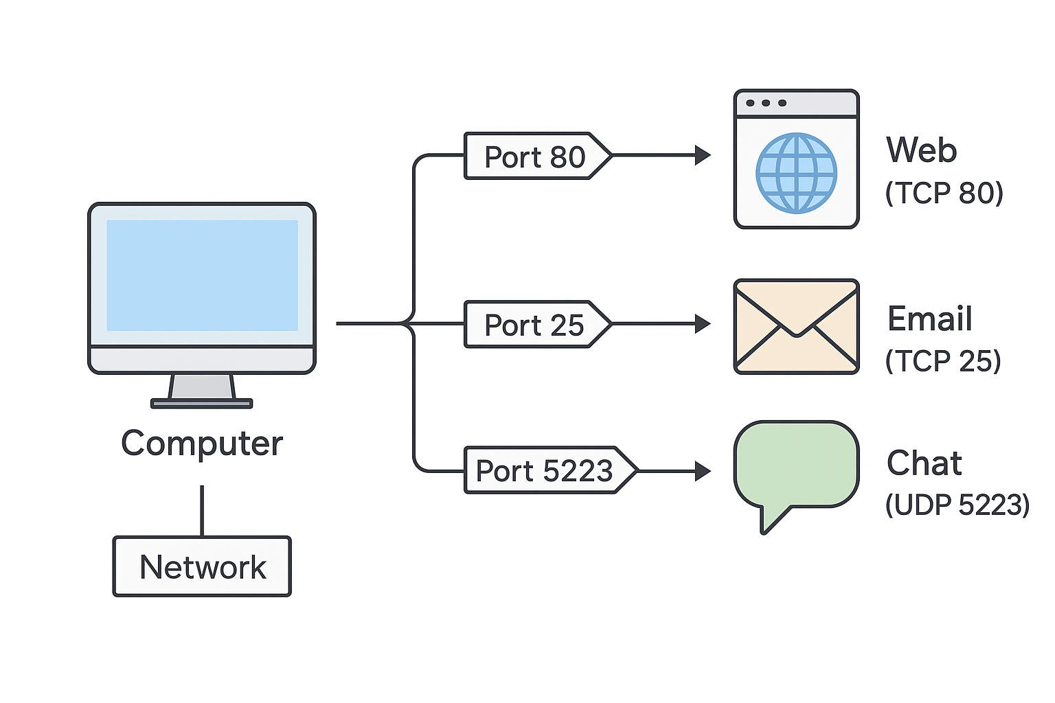 여러 내부 사설 IP를 가진 기기에서 나온 패킷이 공유기에서 서로 다른 포트 번호로 매핑되어 하나의 공인 IP로 나가고, 다시 내부 기기로 돌아오는 과정을 보여주는 NAT 다이어그램