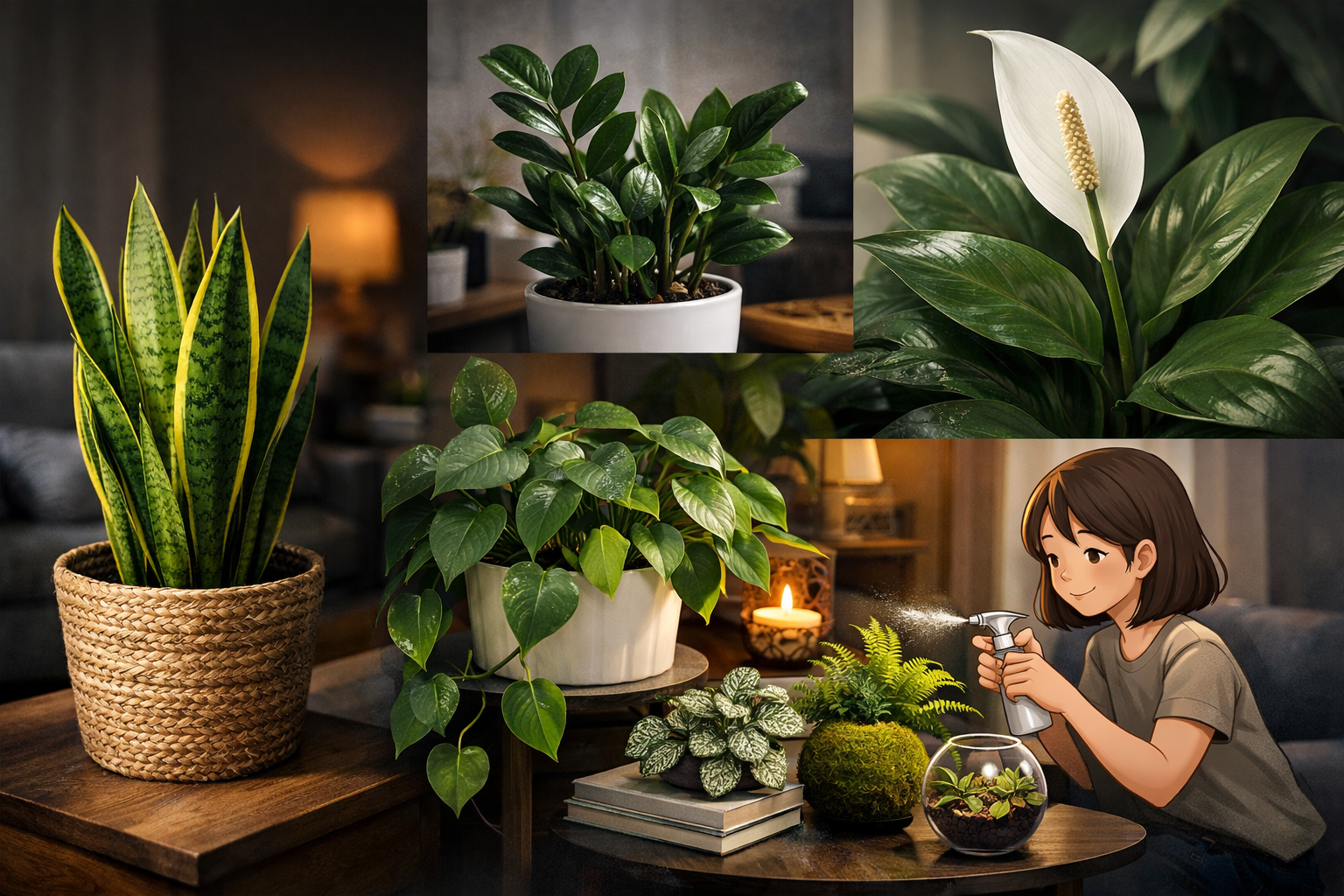 햇빛 없는 방에서도 키우는 식물