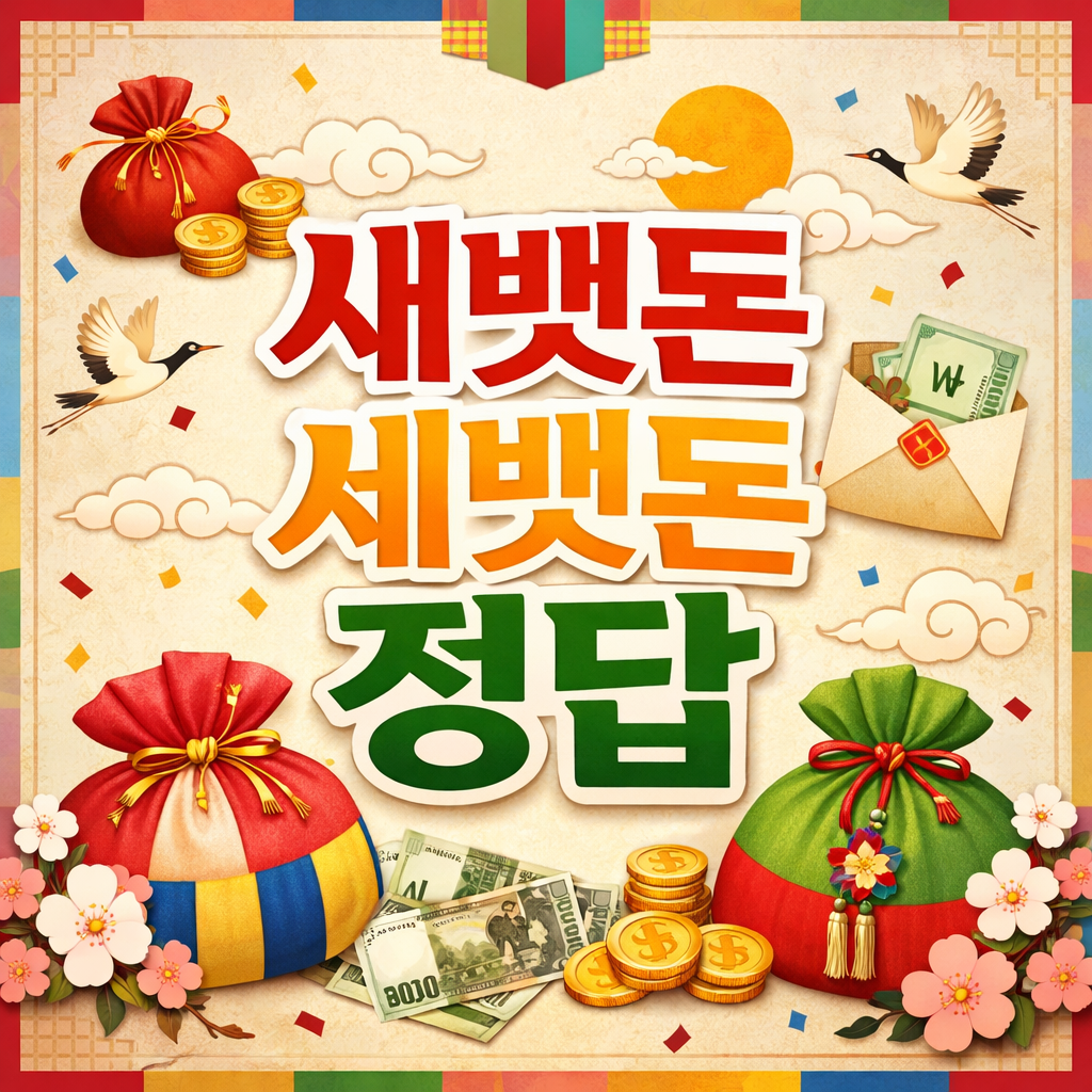 "새뱃돈 세뱃돈 정답" 이라고 적힌 썸네일 이미지